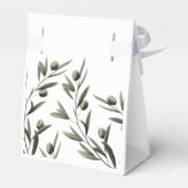 Botanische Olive Branch Blätter Italienische Hochz Geschenkschachtel (Rückseite)