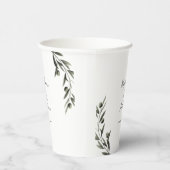 Botanische Olive Branch Blätter Italienische Hochz Pappbecher (Rechts)