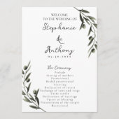 Botanische Olive Branch Blätter Italienische Hochz Programm (Vorderseite)