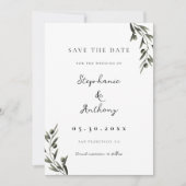 Botanische Olive Branch Blätter Italienische Hochz Save The Date (Vorderseite)