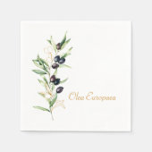 Botanische Olive Serviette (Vorderseite)
