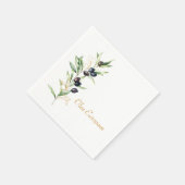 Botanische Olive Serviette (Ecke)