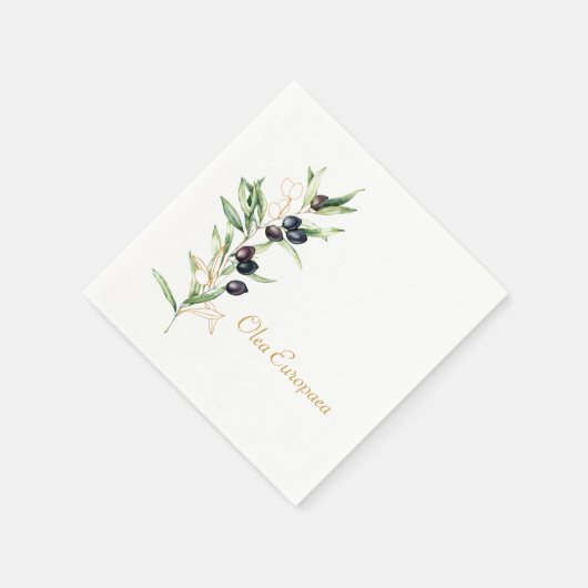 Botanische Olive Serviette (Ecke)