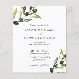 Botanische Olivenhochzeiten - Einladung Flyer