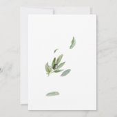 Botanische Olivenzweig Elegante Kalligraphie Save The Date (Rückseite)
