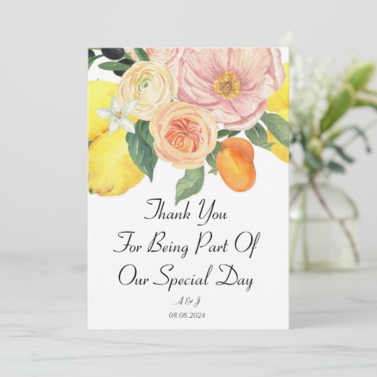 Botanische Orange Einladung (Stehend Vorderseite)