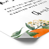 Botanische Orange- und Lemon Momosa Bar Baby Dusch Poster (Ecke)