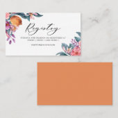 Botanische Orangen- und Blütenregisterkarte Platzkarte (Vorne/Hinten)