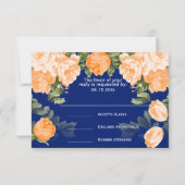 Botanische Orangen- und Marinehochzeit - UAWG RSVP Karte (Rückseite)