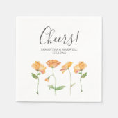 Botanische Orangen-Wildblumen Hochzeit von Napkins Serviette (Vorderseite)