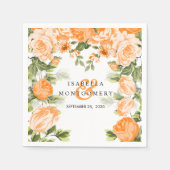 Botanische Orangenblütenhochzeit Serviette (Vorderseite)