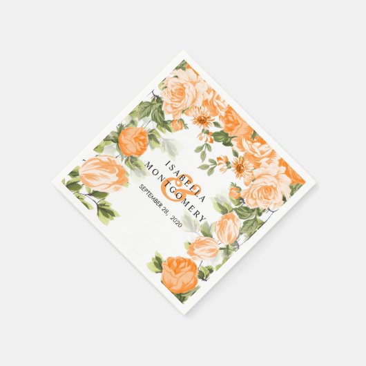 Botanische Orangenblütenhochzeit Serviette (Ecke)