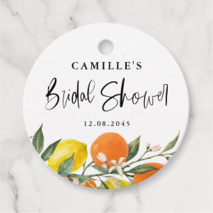 Botanische Oranges and Lemons Brautparty Geschenkanhänger