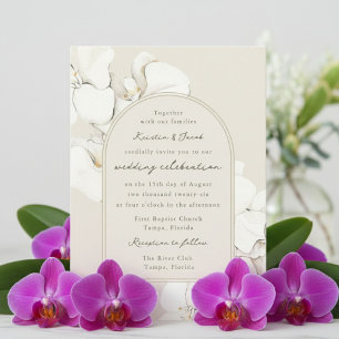 Botanische Orchideen-Blumen-Digital-Hochzeit Einladung