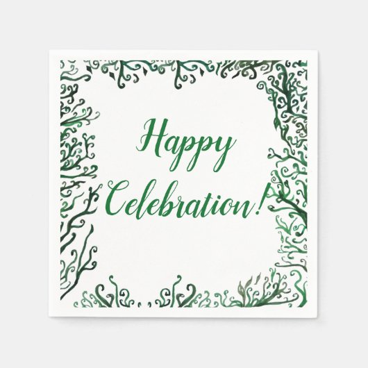 Botanische Ornamente Papier Napkins Serviette (Vorderseite)