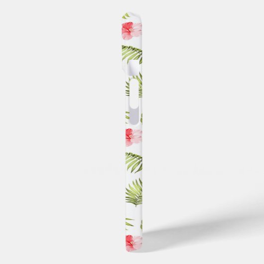 Botanische Palm-Blätter, modern rosa Monogramm Case-Mate iPhone Hülle (Rückseite / Links)