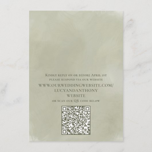 Botanische Palm-Blätter Zeitachse QR-Code Begleitkarte (Rückseite)