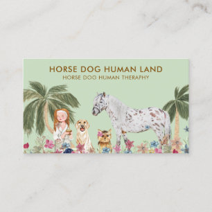 Botanische Palme PFERD HUND MENSCH THERAPIE Visitenkarte