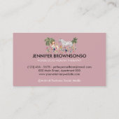 Botanische Palme Rosa PFERD HUND MENSCH THERAPIE Visitenkarte (Rückseite)