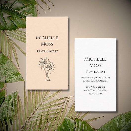 Botanische Palmen der modernen Minimalistischen tr Visitenkarte