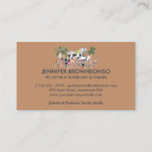 Botanische Palmenbaumfarm Tier Cat Bird Pet Visitenkarte (Rückseite)