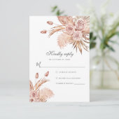 Botanische Pampas Grass Wasserfarbe RSVP Karte (Stehend Vorderseite)