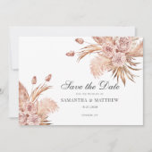 Botanische Pampas Grass Wasserfarbe Save The Date (Vorderseite)