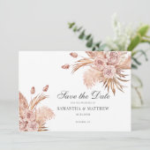 Botanische Pampas Grass Wasserfarbe Save The Date (Stehend Vorderseite)