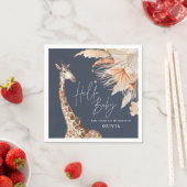 Botanische Pampasgrasgiraffe Safari blau Serviette (Beispiel)