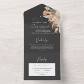 Botanische Pampasgrashochzeit All In One Einladung (Innen Boden)