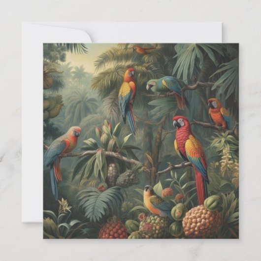 Botanische Papageienlandschaft und Ananas (Vorderseite)