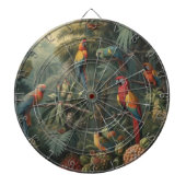 Botanische Papageienlandschaft und Ananas Dartscheibe (vorne)