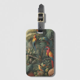 Botanische Papageienlandschaft und Ananas Gepäckanhänger