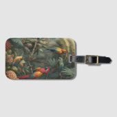 Botanische Papageienlandschaft und Ananas Gepäckanhänger (Vorderseite (Horizontal))