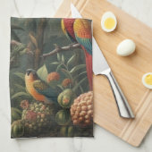 Botanische Papageienlandschaft und Ananas Geschirrtuch (Viertel Falte)