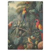 Botanische Papageienlandschaft und Ananas Klemmbrett (Rückseite)