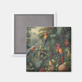 Botanische Papageienlandschaft und Ananas Magnet (Vorderseite/Rückseite)