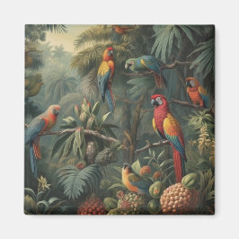 Botanische Papageienlandschaft und Ananas Magnet