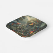 Botanische Papageienlandschaft und Ananas Pappteller (Gewinkelt)