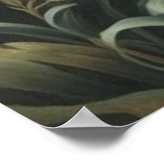 Botanische Papageienlandschaft und Ananas Poster (Ecke)