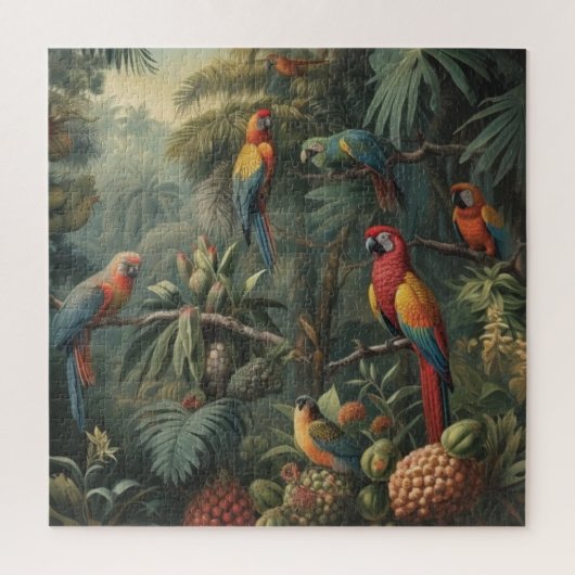 Botanische Papageienlandschaft und Ananas Puzzle (Vertikal)
