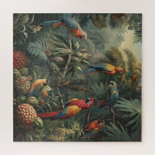 Botanische Papageienlandschaft und Ananas Puzzle (Horizontal)