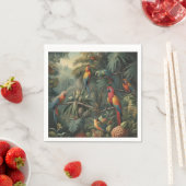 Botanische Papageienlandschaft und Ananas Serviette (Beispiel)