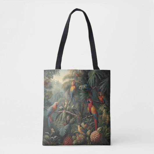 Botanische Papageienlandschaft und Ananas Tasche (Vorderseite)
