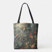 Botanische Papageienlandschaft und Ananas Tasche (Rückseite)