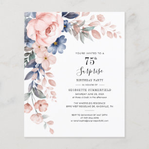 Botanische Party Einladung Flora 75. Geburtstag