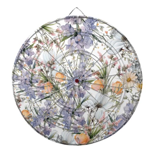 Botanische Pastellfarben Wildblume Blütensommer Dartscheibe (vorne)