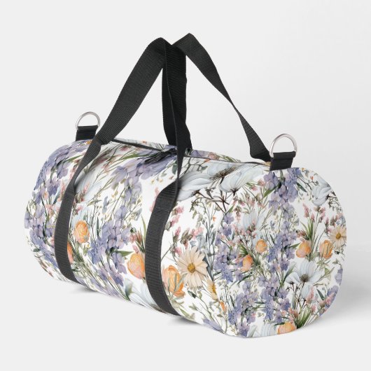 Botanische Pastellfarben Wildblume Blütensommer Duffle Bag (Linke Seite)