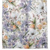 Botanische Pastellfarben Wildblume Blütensommer Duschvorhang (Vorderseite)