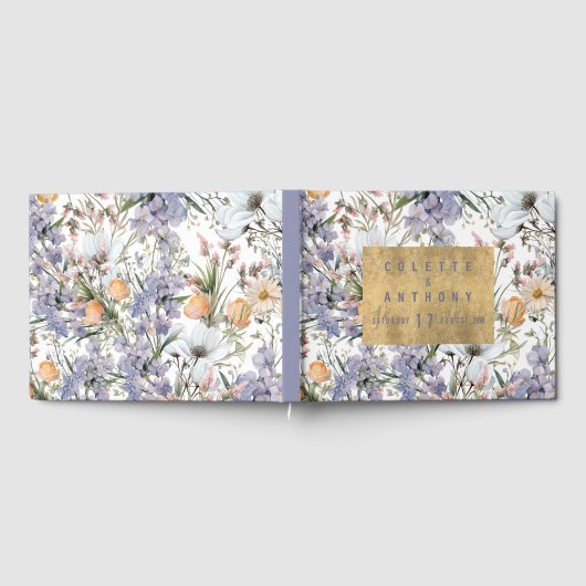 Botanische Pastellfarben Wildblume Blütensommer Gästebuch (Voll)